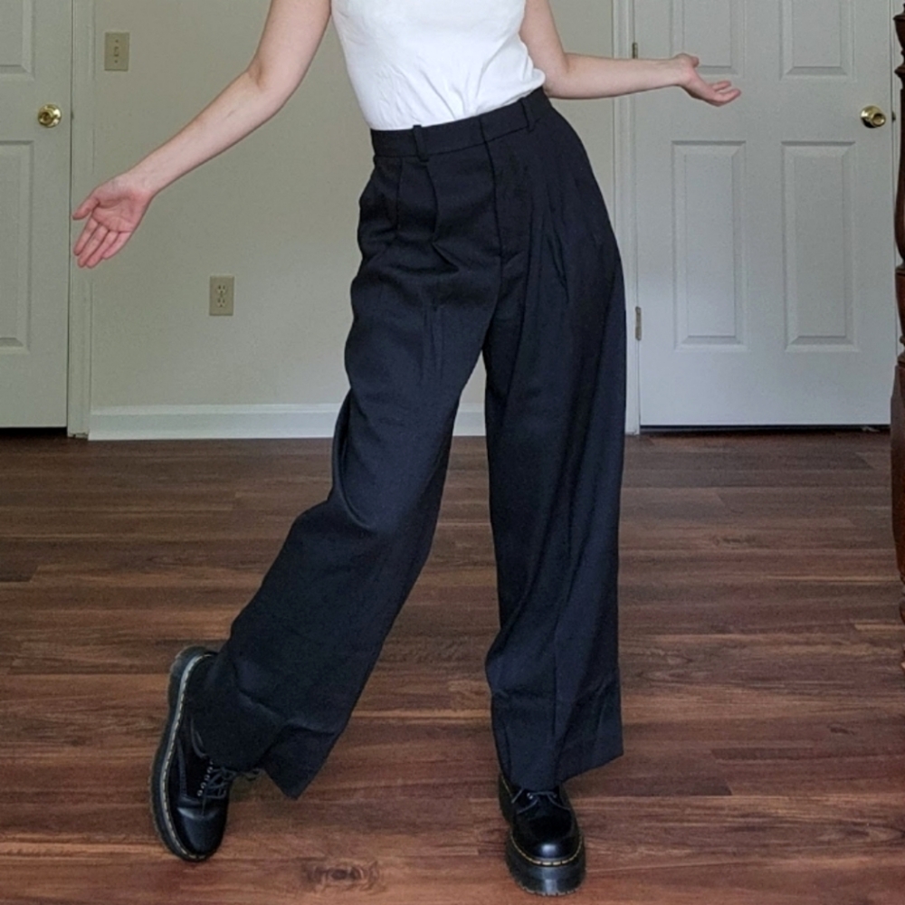 COS Black Wide-Leg Pants